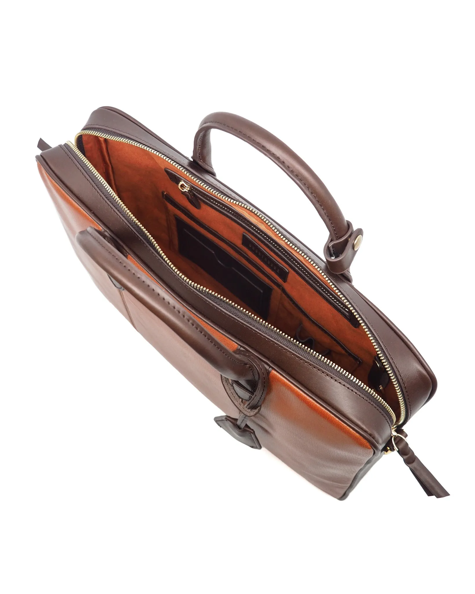 Capra Leather Computer Briefcase (Marrone)