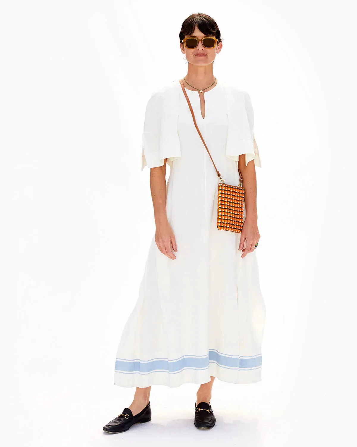 Clare V. - Poche in Marigold, Cherry Red, Evergreen & Cream Rattan