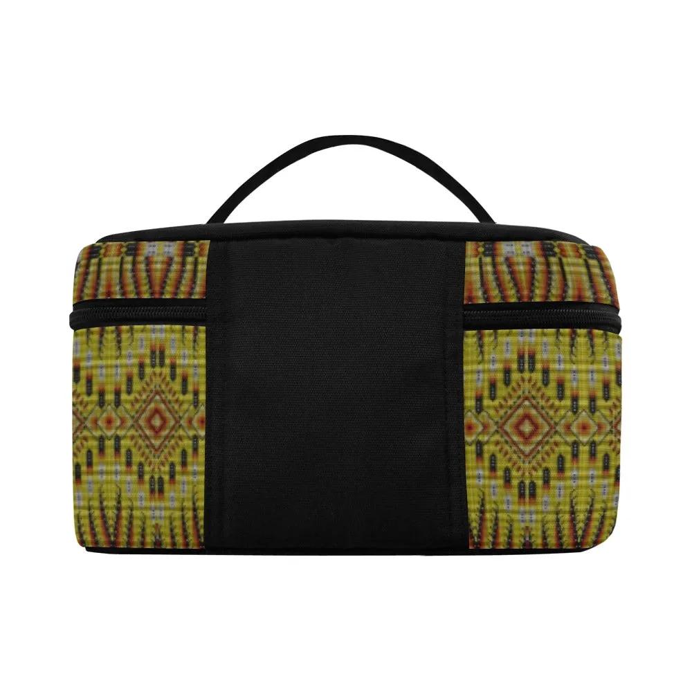 Fire Feather Yellow Cosmetic Bag/Large